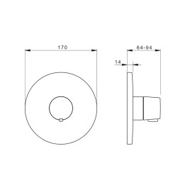 Hansa Living - Mitigeur de douche thermostatique encastré, chrome 88669501