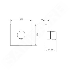 Hansa Living - Mitigeur de douche thermostatique encastré, chrome 81129573