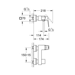 Grohe Eurocube - Mitigeur de douche, Hard Graphite brossé 23145AL0