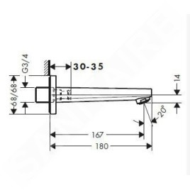 Hansgrohe Metropol - Bec déverseur, chrome 32542000
