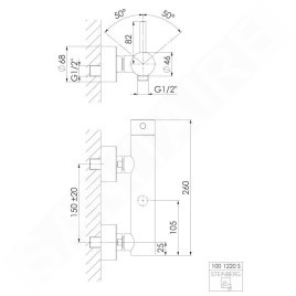 Steinberg 100 - Mitigeur de douche, noir mat 100 1220 S