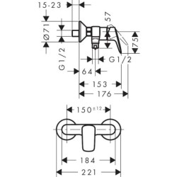 Hansgrohe Logis - Mitigeur de douche, noir mat 71600670