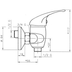 Novaservis Titania Iris - Robinetterie de douche, chrome 92064/1,0