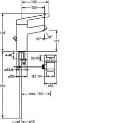 Hansa Medipro - Mitigeur de lavabo, chrome 01612106