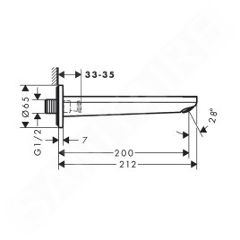 Hansgrohe Rebris S - Bec déverseur pour baignoire, chrome 72430000