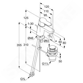 Kludi Pure&Easy - Mitigeur de lavabo avec vidage, chrome 373850565