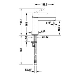 Duravit B.2 - Mitigeur de lavabo, chrome B21020002010