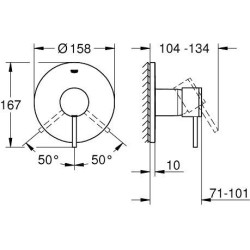 Grohe Atrio - Mitigeur de douche encastré, chrome 24065003