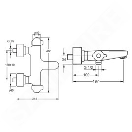 Hansa Medipro - Mitigeur thermostatique de baignoire, chrome 58101201