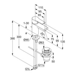 Kludi Zenta SL - Mitigeur de lavabo avec vidage, chrome 482630565