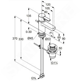 Kludi Zenta - Mitigeur de lavabo, chrome 382500575