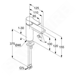 Kludi Zenta SL - Mitigeur de lavabo, chrome 482920565