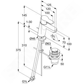 Kludi Pure&Easy - Mitigeur de lavabo avec vidage, chrome 373820565