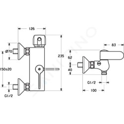 Hansa Tempra - Mitigeur de douche thermostatique, chrome 08240202
