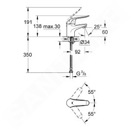 Grohe Euroeco Special - Mitigeur de lavabo à levier, chrome 32762000