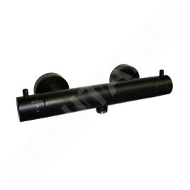 Paffoni Light - Mitigeur thermostatique de douche, ECO- STOP, noir mat LIQ168ENO