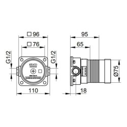 Keuco Accessoires - Corps d'encastrement avec thermostat DN15 59554000170