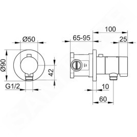 Keuco IXMO - Mitigeur thermostatique de douche SOLO encastré avec corps d'encastrement, chrome 59554010021
