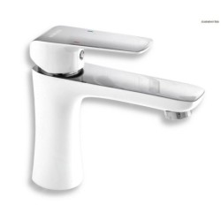 Novaservis Nobless Tina - Mitigeur de lavabo avec vidage, blanc/chrome 38003,1