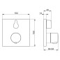 Hansa Living - Mitigeur de douche thermostatique encastré, noir mat 8113956233