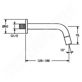 Hansa Nova - Bec déverseur de lavabo, noir mat 5096810133