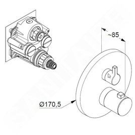 Kludi Nova Fonte - Mitigeur thermostatique de douche à encastrer, noir mat 208353915