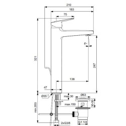 Ideal Standard CeraPlan - Mitigeur pour vasque, avec vidage, chrome BD277AA