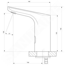 Sapho Robinetterie - Mitigeur de lavabo sans contact, alimentation secteur, chrome PS781