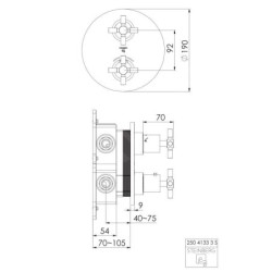 Steinberg 250 - Mitigeur thermostatique encastré pour 2 appareils, noir mat 250 4133 3 S