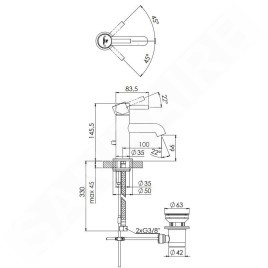 Steinberg 100 - Mitigeur de lavabo avec vidage, chrome 100 1055