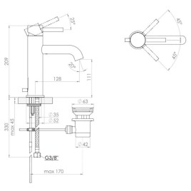 Steinberg 100 - Mitigeur de lavabo avec vidage, chrome 100 1755