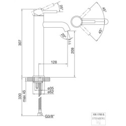 Steinberg 100 - Mitigeur de lavabo, noir mat 100 1700 S