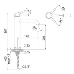 Steinberg 100 - Mitigeur de lavabo, noir mat 100 1710 S
