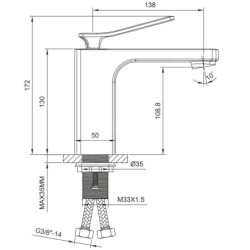 Sapho Jumper - Mitigeur de lavabo, chrome JM002