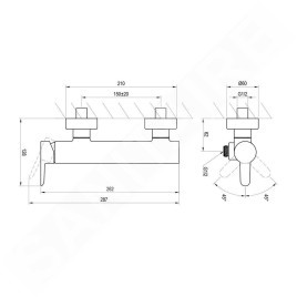Ravak Puri - Mitigeur de douche, noir mat X070187