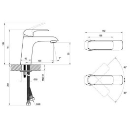 Ravak Flat - Mitigeur de lavabo, noir mat X070173