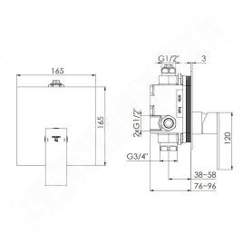 Steinberg 160 - Mitigeur de douche encastré, noir mat 160 2243 3 S