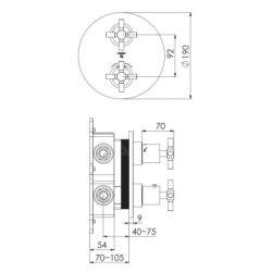 Steinberg 250 - Mitigeur thermostatique encastré, 2 sorties, nickel brossé 250 4133 3 BN