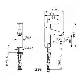 Hansa Vantis - Mitigeur de lavabo, chrome 52372267