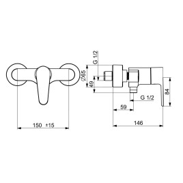 Hansa Vantis - Mitigeur de douche, chrome 52450167