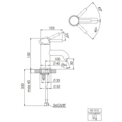 Steinberg 100 - Mitigeur de lavabo, rose gold 100 1010 RG