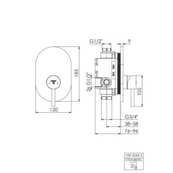 Steinberg 100 - Mitigeur de douche encastré, chrome 100 2243 3