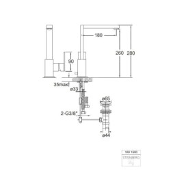 Steinberg 160 - Mitigeur de lavabo avec vidage, chrome 160 1500