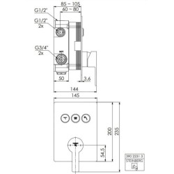 Steinberg 390 - Mitigeur encastré pour 3 sorties, chrome 390 2231 3