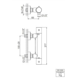 Steinberg 390 - Mitigeur thermostatique de douche, chrome 390 3200