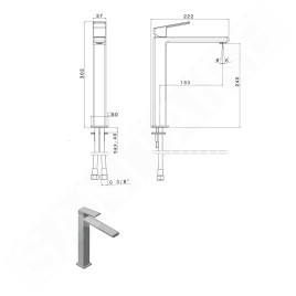 Sapho Notos - Mitigeur de lavabo, chrome NN006