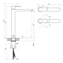 Ravak Eleganta - Mitigeur de lavabo, noir mat X070291