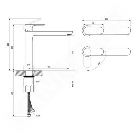 Ravak Eleganta - Mitigeur de lavabo, BeCool, noir mat X070417