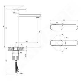 Ravak Chrome - Mitigeur de lavabo, noir X070429