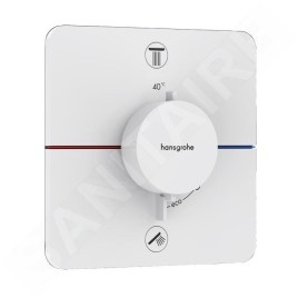 Hansgrohe ShowerSelect Comfort - Mitigeur thermostatique encastré, 2 sorties, blanc mat 15583700